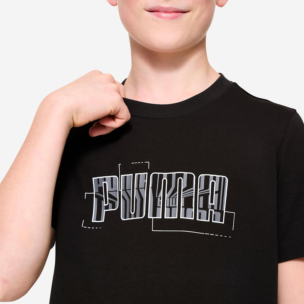 Παιδικό βαμβακερό Print T-Shirt - Μαύρο