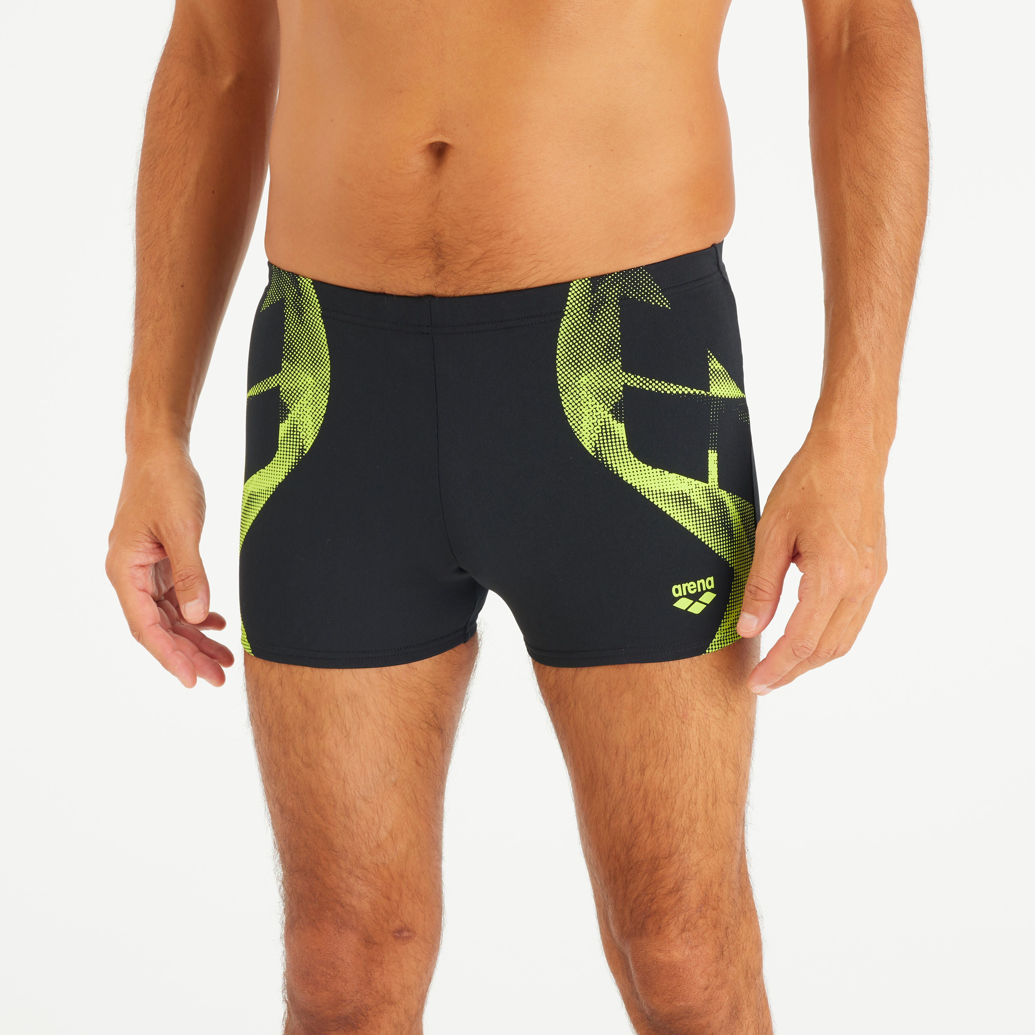 ARENA pánske boxerkové plavky čierno-zelené XL-2XL