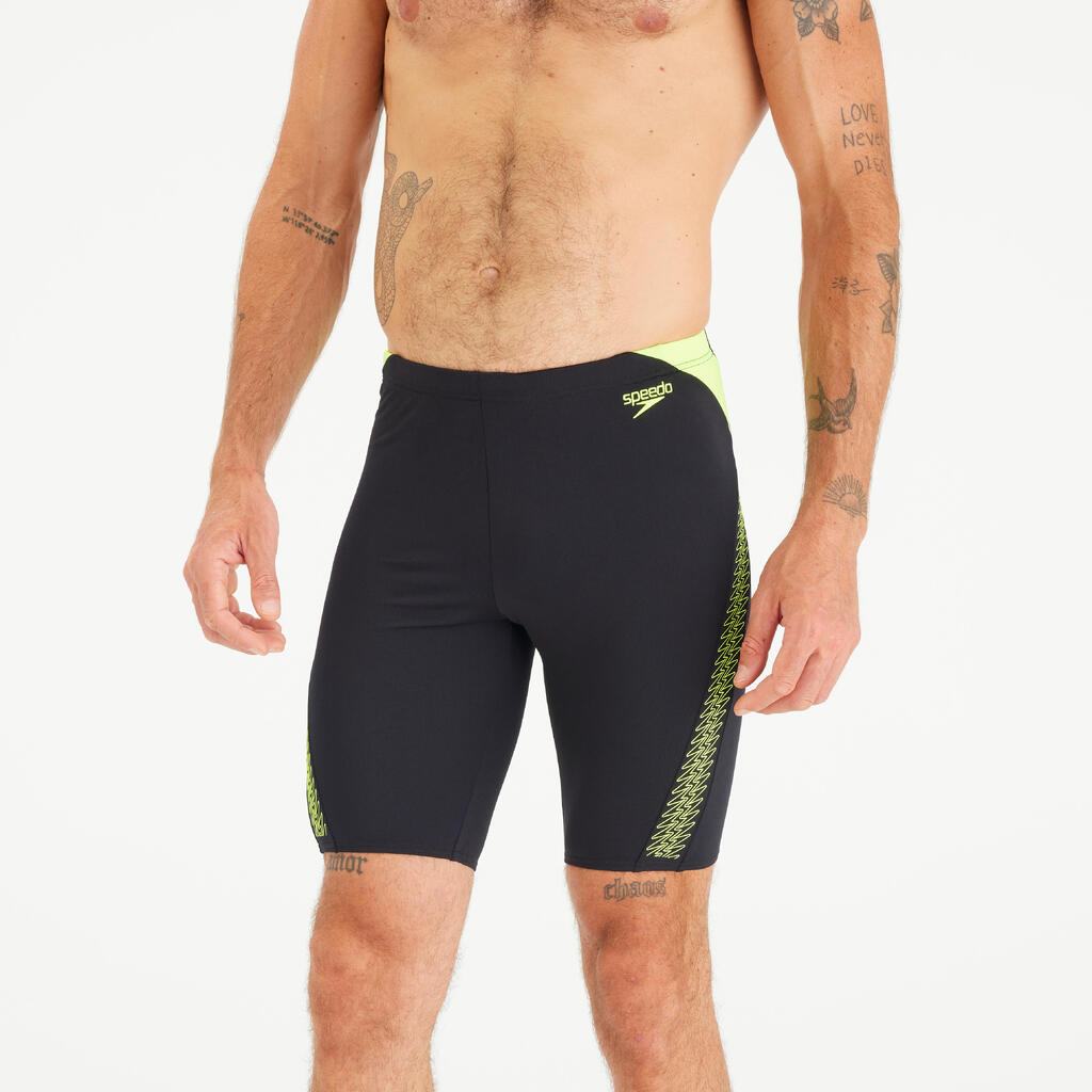 Črne in rumene moške dolge kopalke boksarice JAMMER SPEEDO