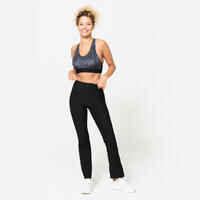 Women Straight Cut Fitness Leggings - Black