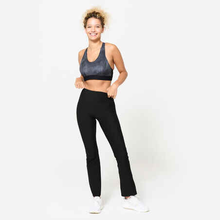 Women Straight Cut Fitness Leggings - Black