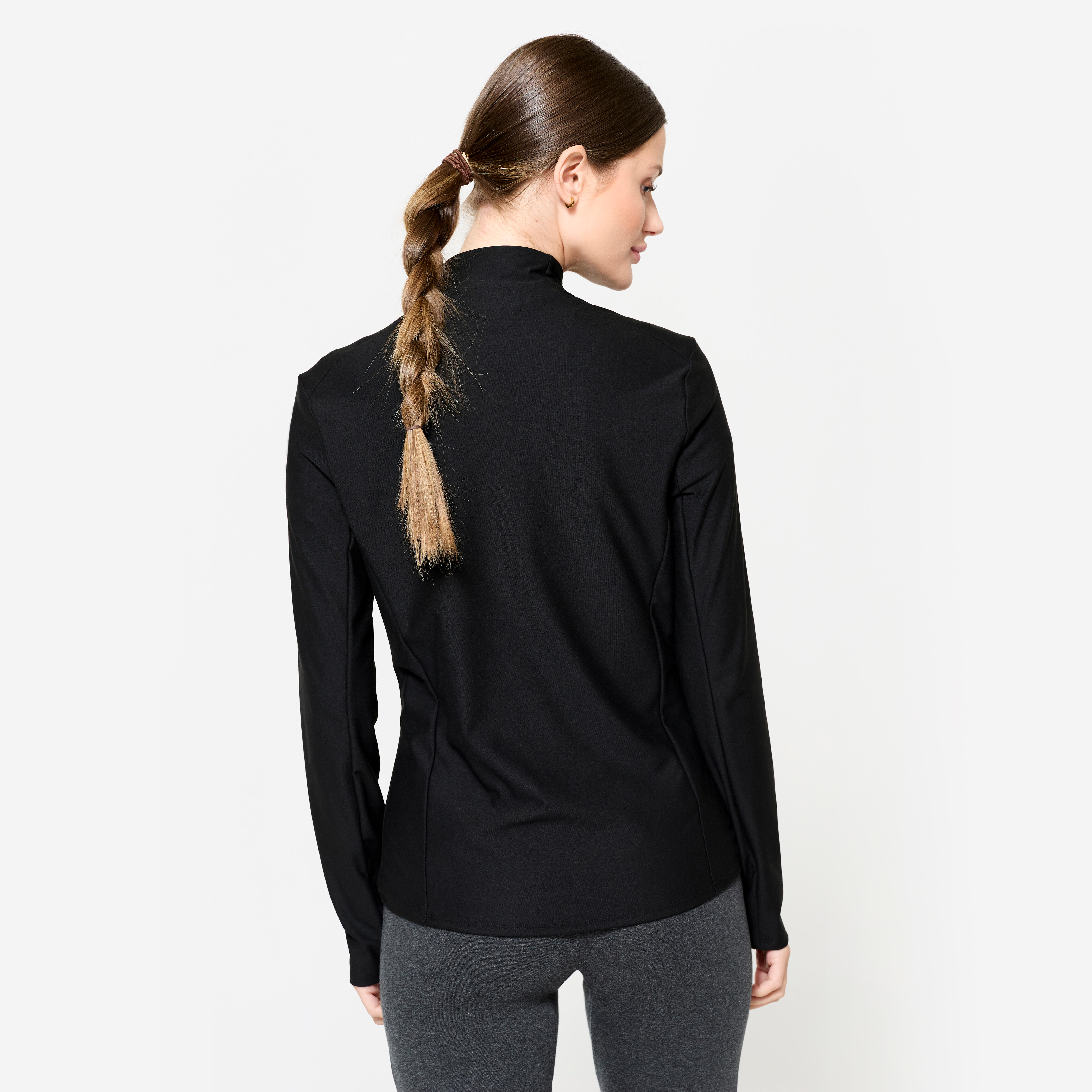 Women's Zip-Up Jacket - FJA 100 - Smoked black - Domyos