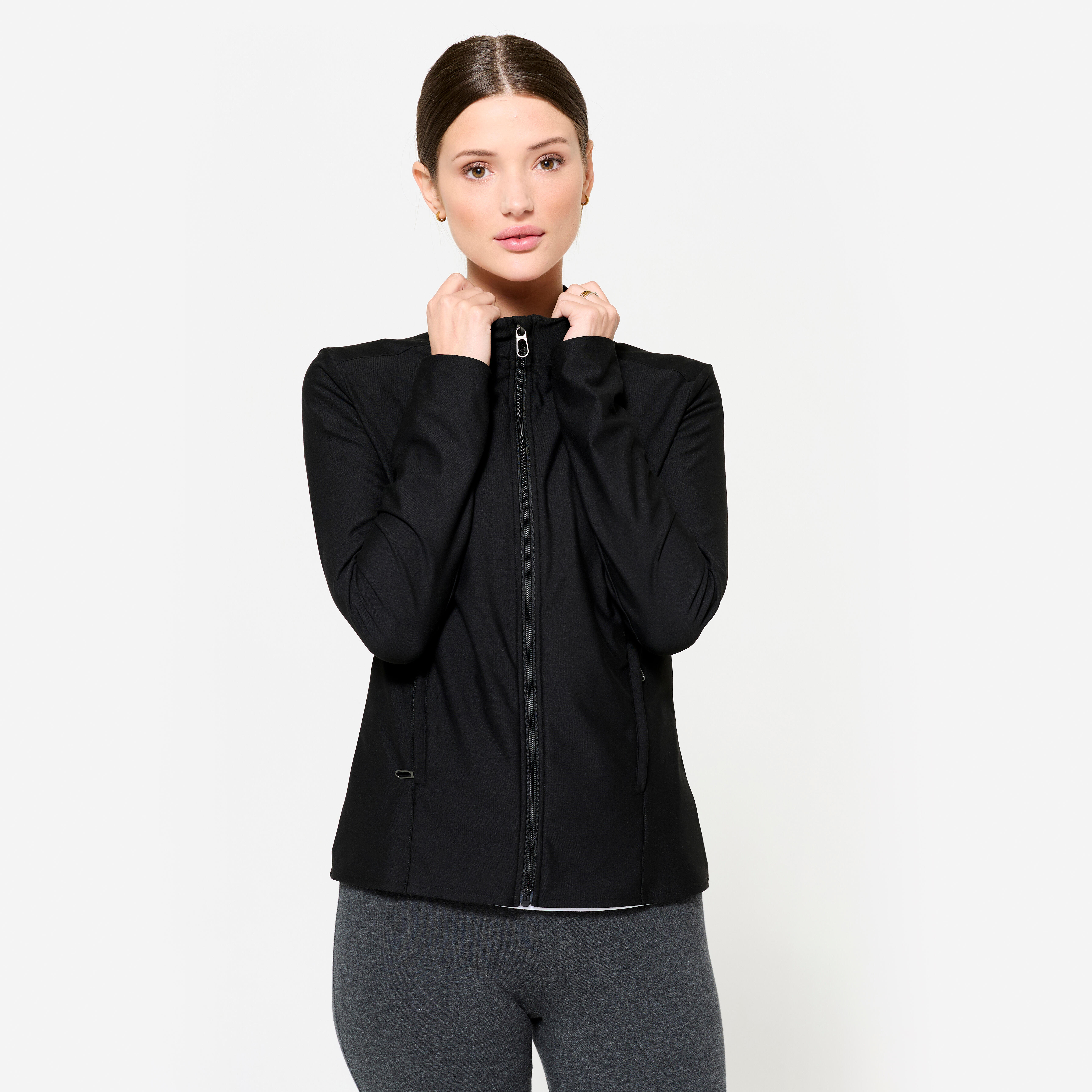 Domyos Trainingsjacke mit Reissverschluss Damen – schwarz | 03608391694463 Domyos Trainingsjacke mit Reissverschluss Damen – schwarz | 03608391694463