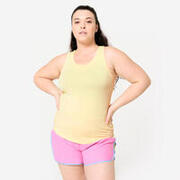Top de Alças de Fitness com Costas em T Mulher Amarelo-Claro