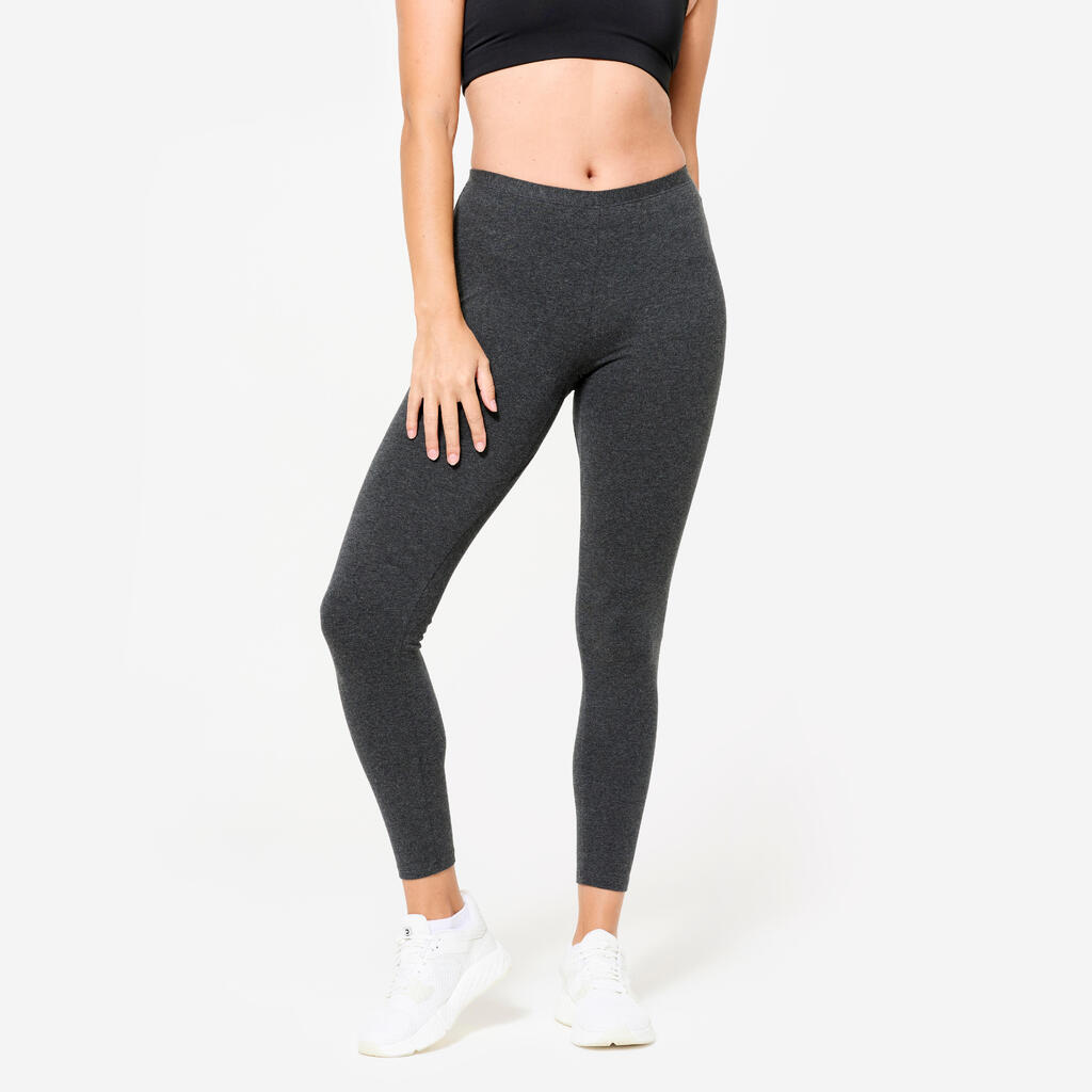 Tajice za fitness Slim-Fit ženske prošarano sive