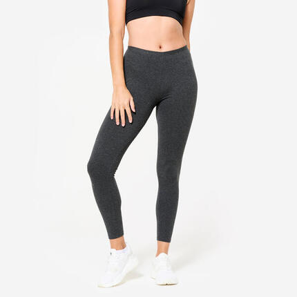 Legging de fitness slim femme, gris chiné