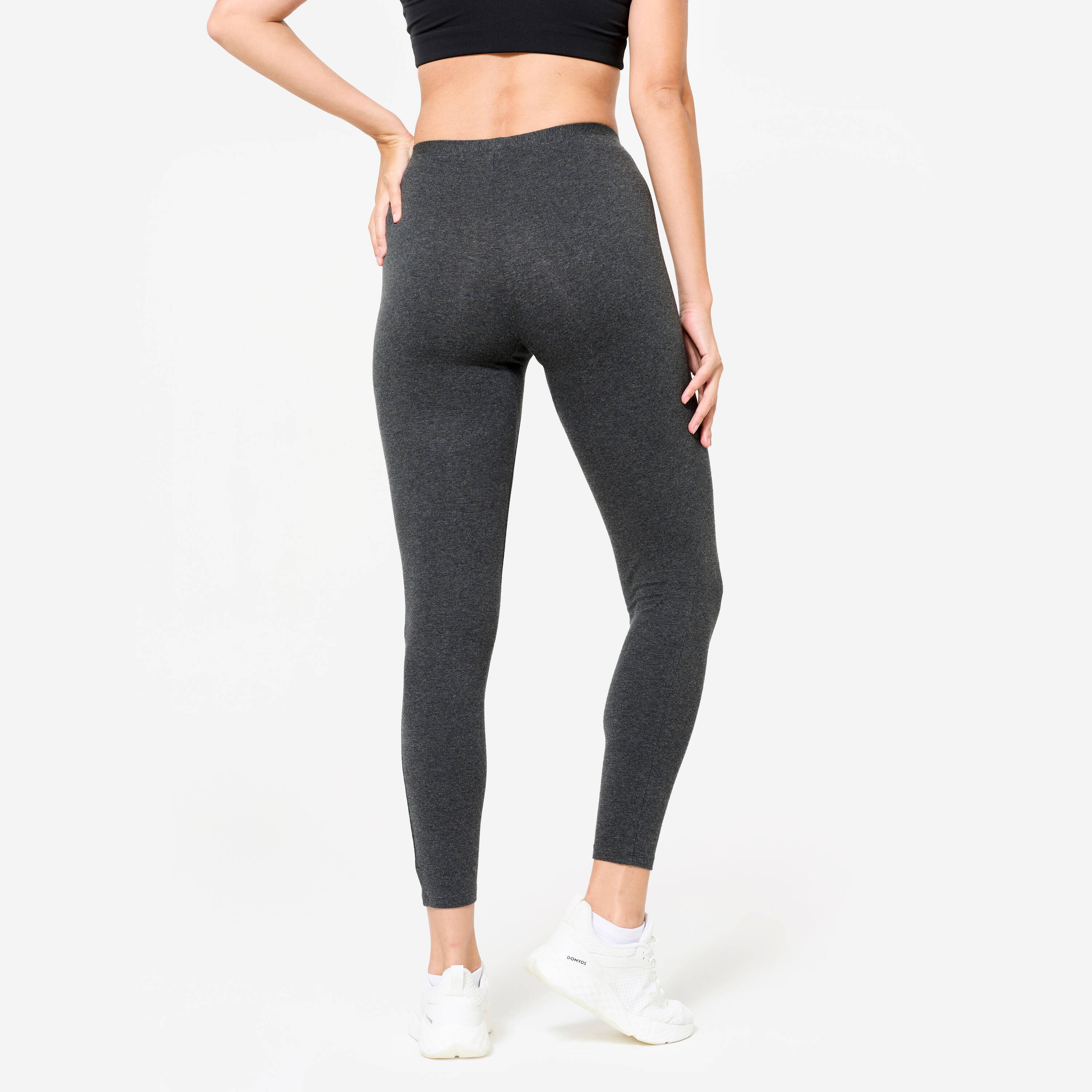 Cotton Slim-Fit Women Gym leggings 100- Grey -  4