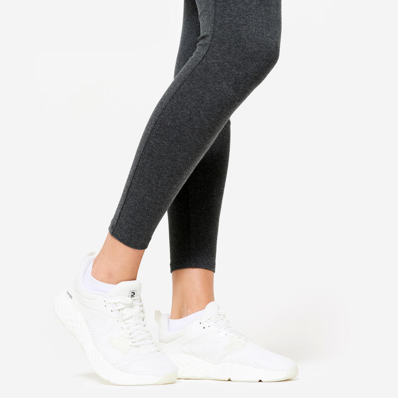 Legging de fitness slim femme, gris chiné