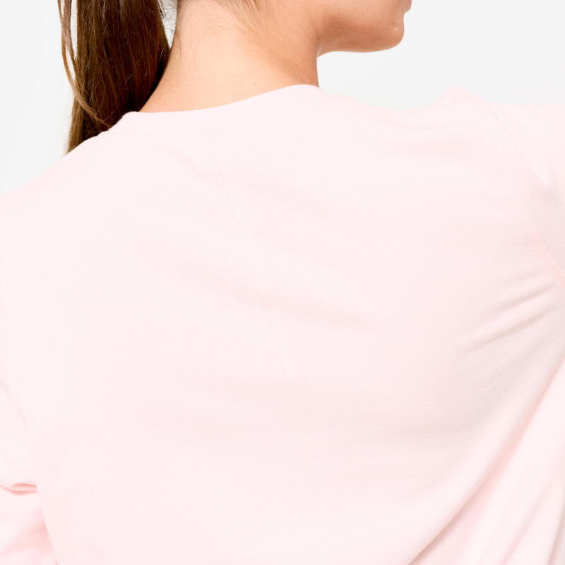 Kadın Sweatshirt - Yuvarlak Yaka - Aç��k Pembe