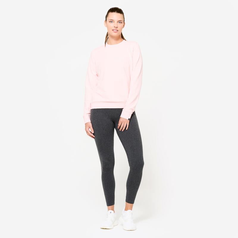 Kadın Sweatshirt - Yuvarlak Yaka - Aç��k Pembe