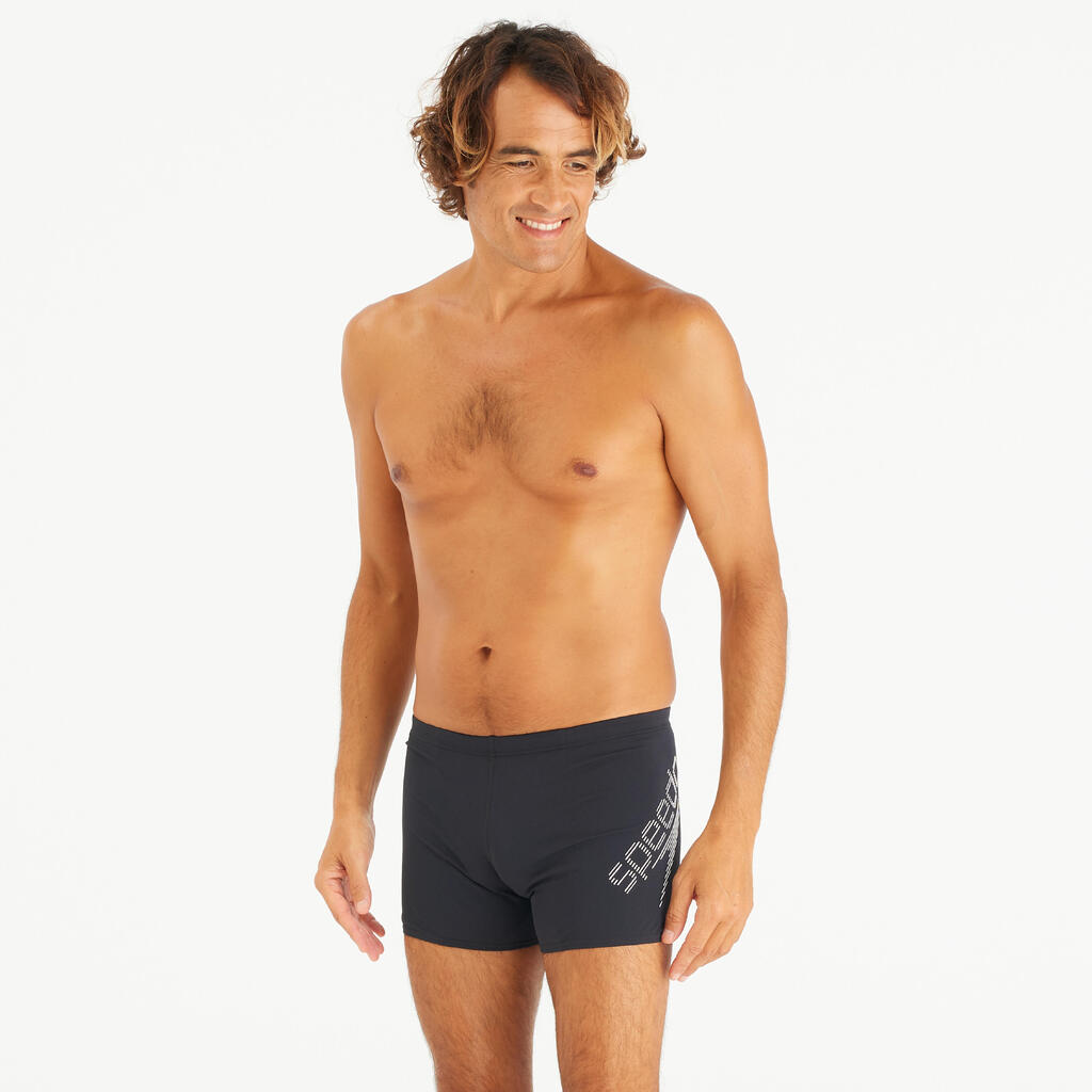 Črne in bele moške kopalke boksarice SPEEDO