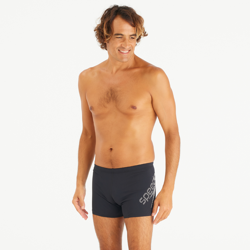 Maillot de bain boxer homme Speedo logo noir blanc pour les