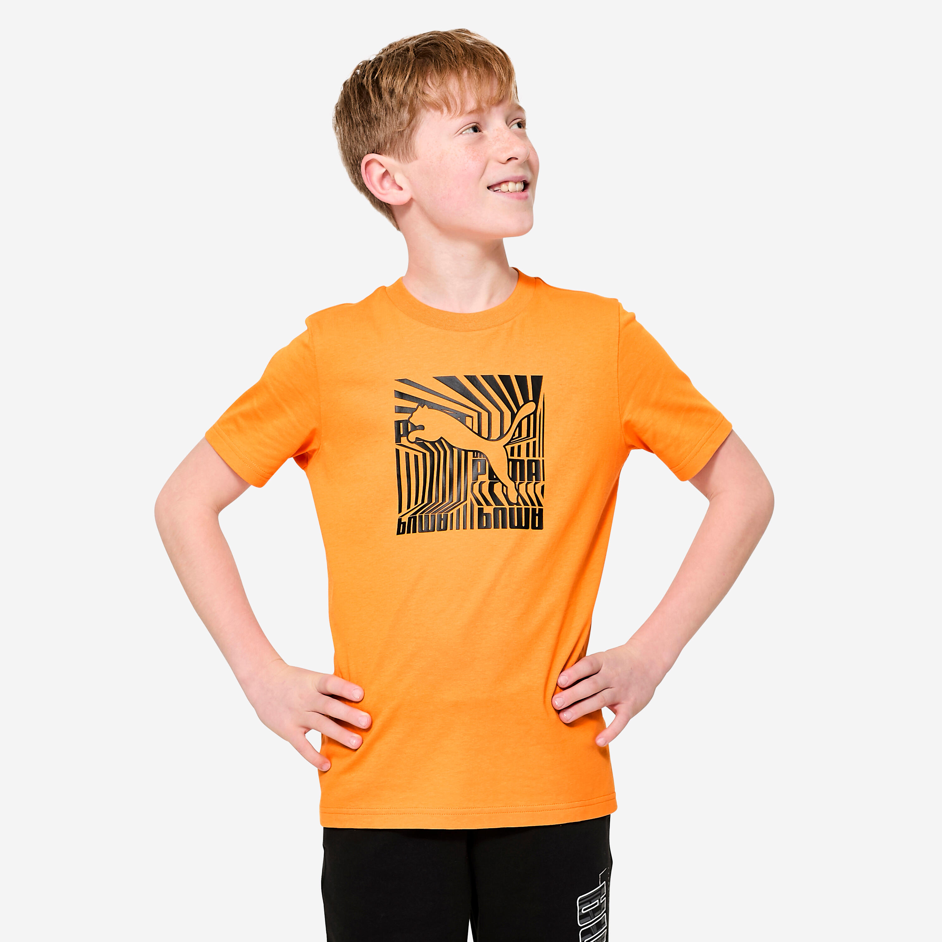 Tricou bumbac cu imprimeu Puma Portocaliu Copii