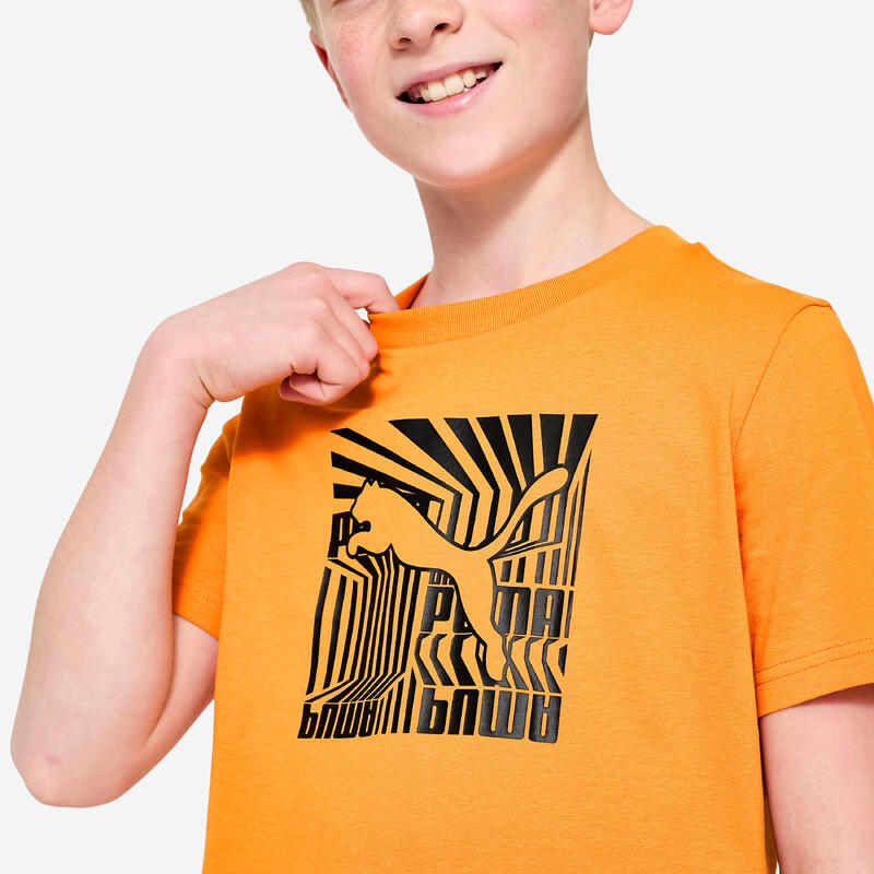 T-shirt coton imprimé enfant, orange