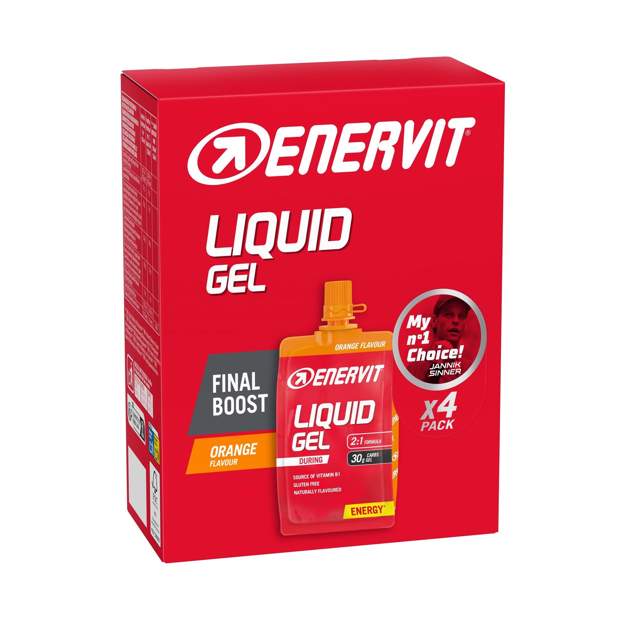 ENERVIT Gel Energetico Enervit Liquid Gel Arancia 4x60ml maltodestrine fruttosio 2:1