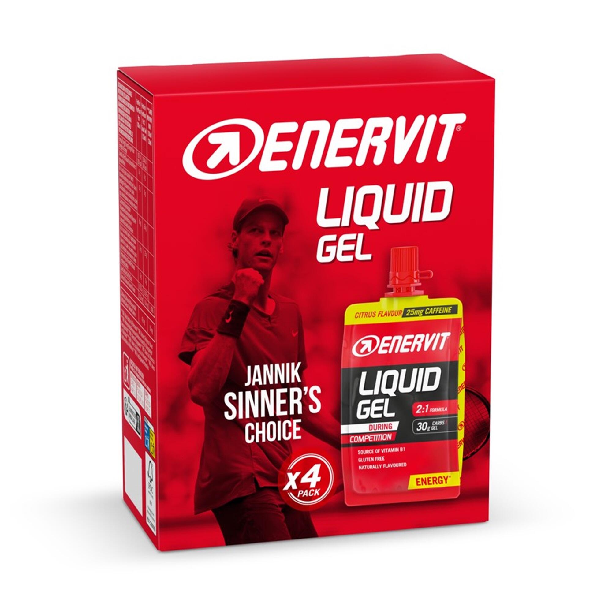 ENERVIT Gel Energetico Enervit Liquid Gel Agrumi 4x60ml con Caffeina