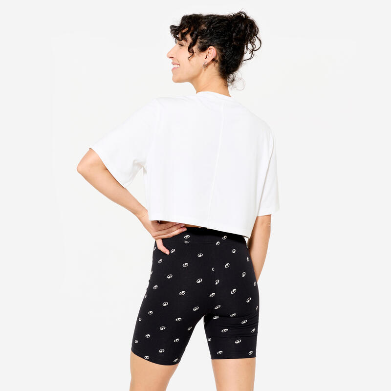 T-shirt crop top femme, blanc coton