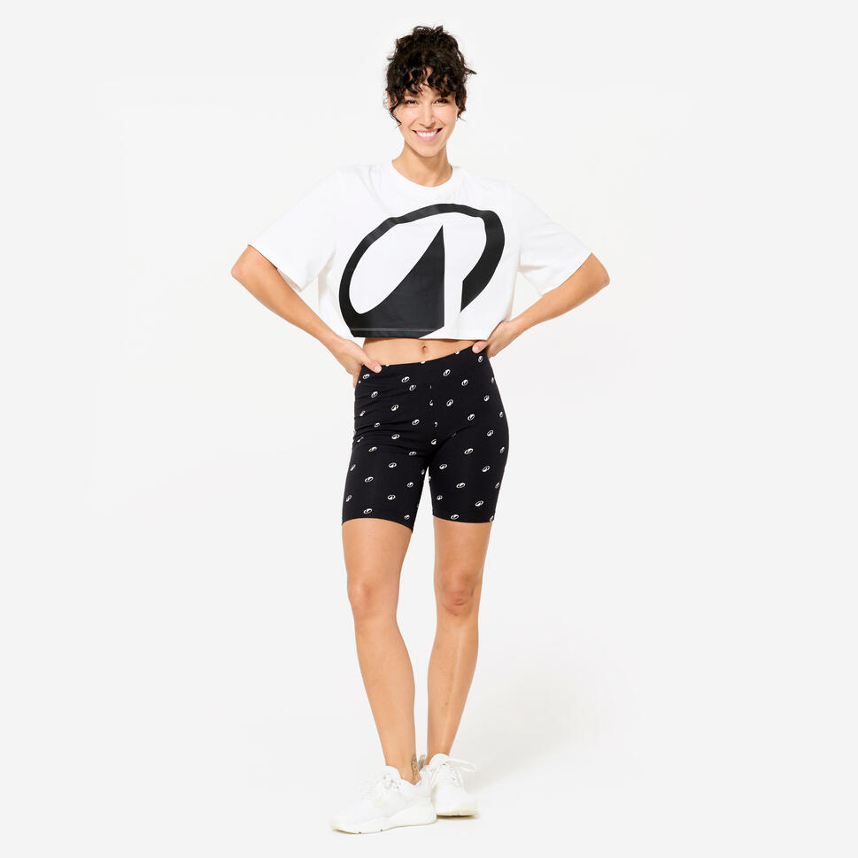 Koszulka z krótkim rękawem damska Domyos Gym & Pilates crop top