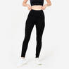 Cotton Slim-Fit Women Gym leggings 100 - Ultra Black