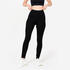 Cotton Slim-Fit Women Gym leggings 100 - Ultra Black