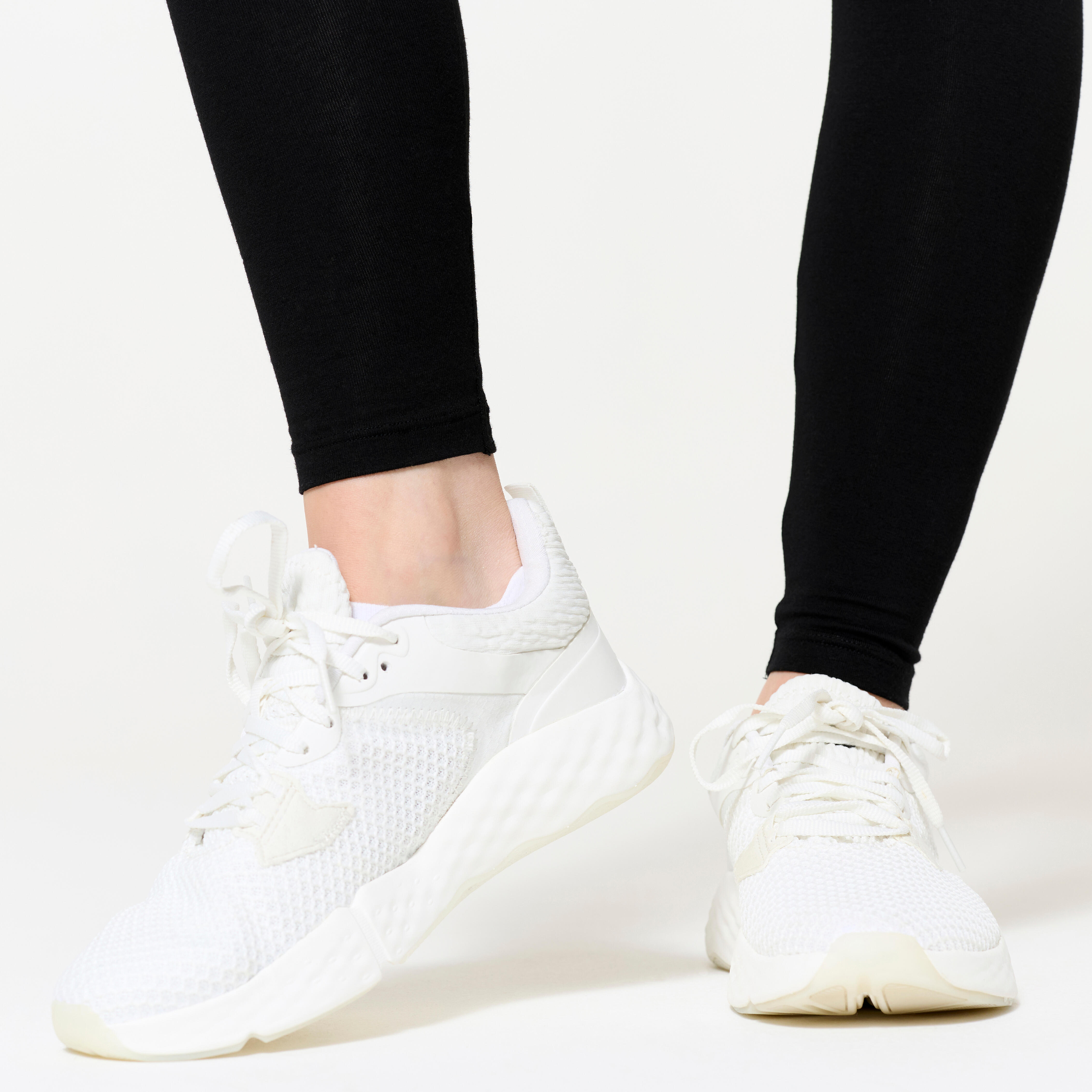 Cotton Slim-Fit Women Gym leggings 100 - Ultra Black