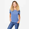 POLERA FITNESS MUJER AZUL MANGA CORTA