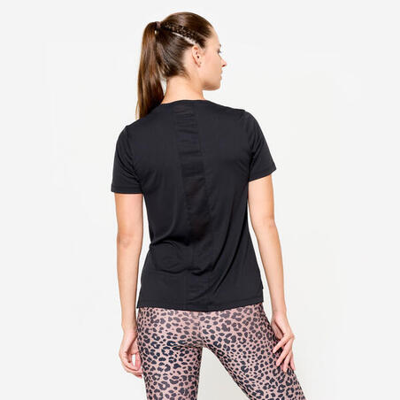 Футболка жіноча для фітнесу чорна Футболка жіноча для фітнесу чорна