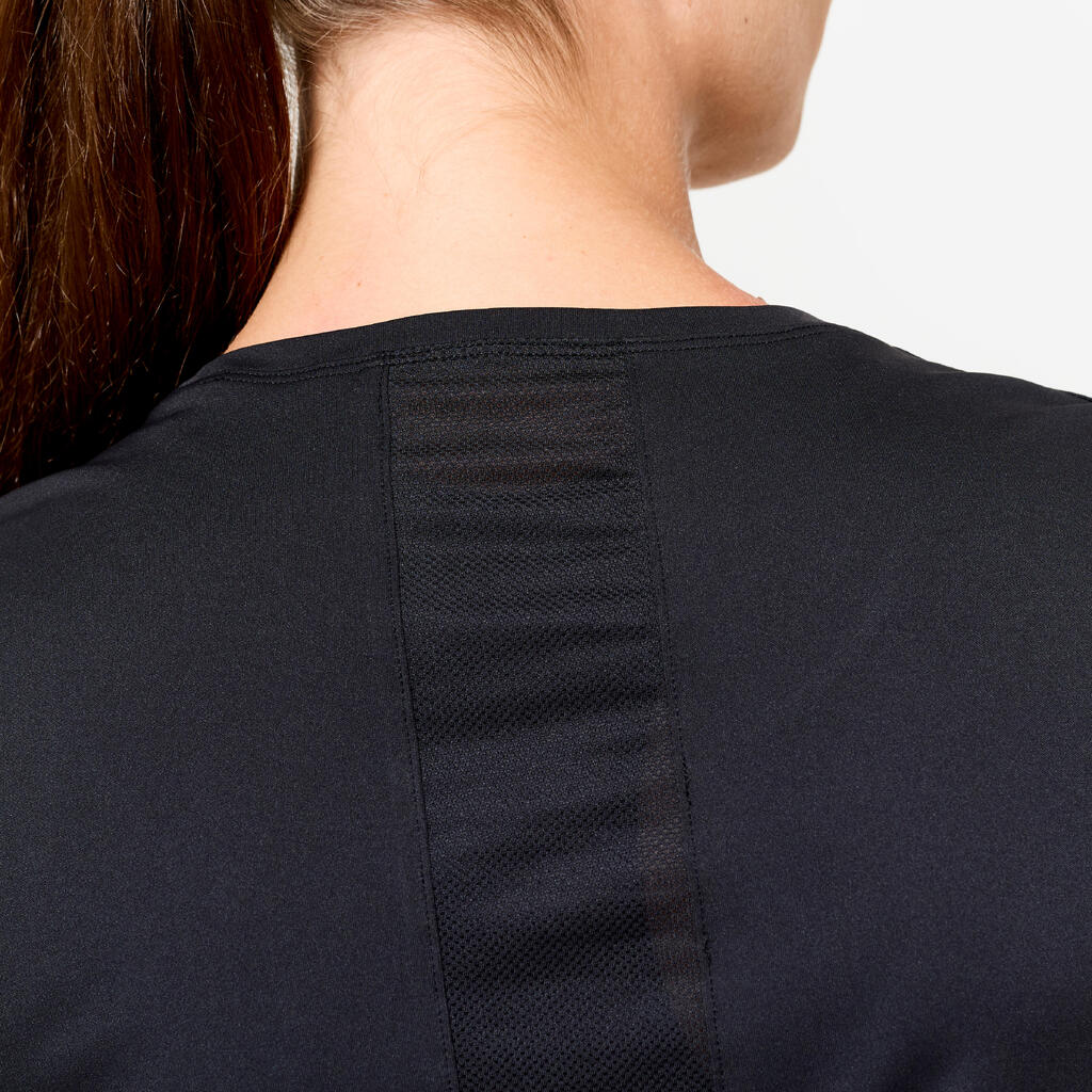 T-shirt fitness manches courtes femme, bleu comète