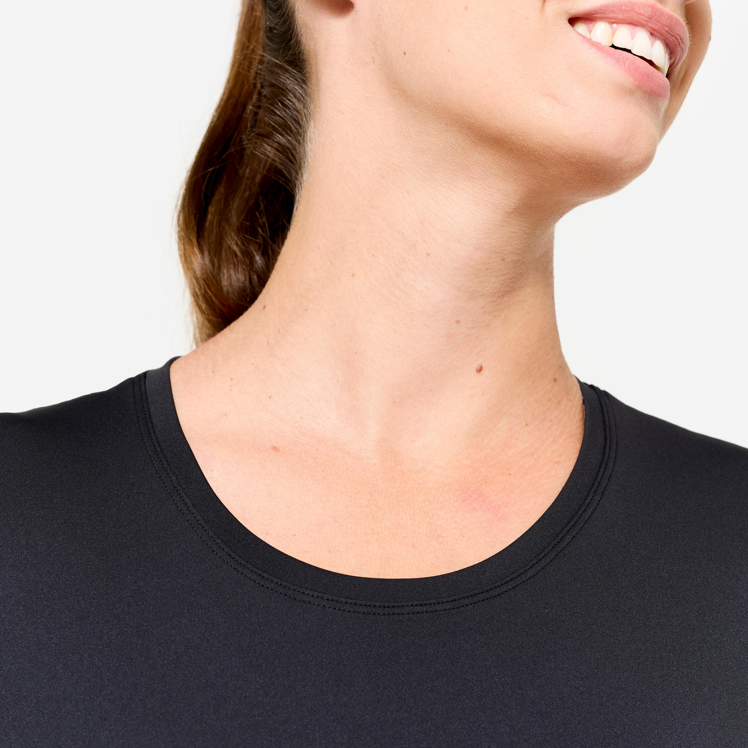 Fitness T-shirt voor dames zwart 3/7