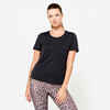 Women's Short-Sleeved Fitness T-Shirt - Smoky Black