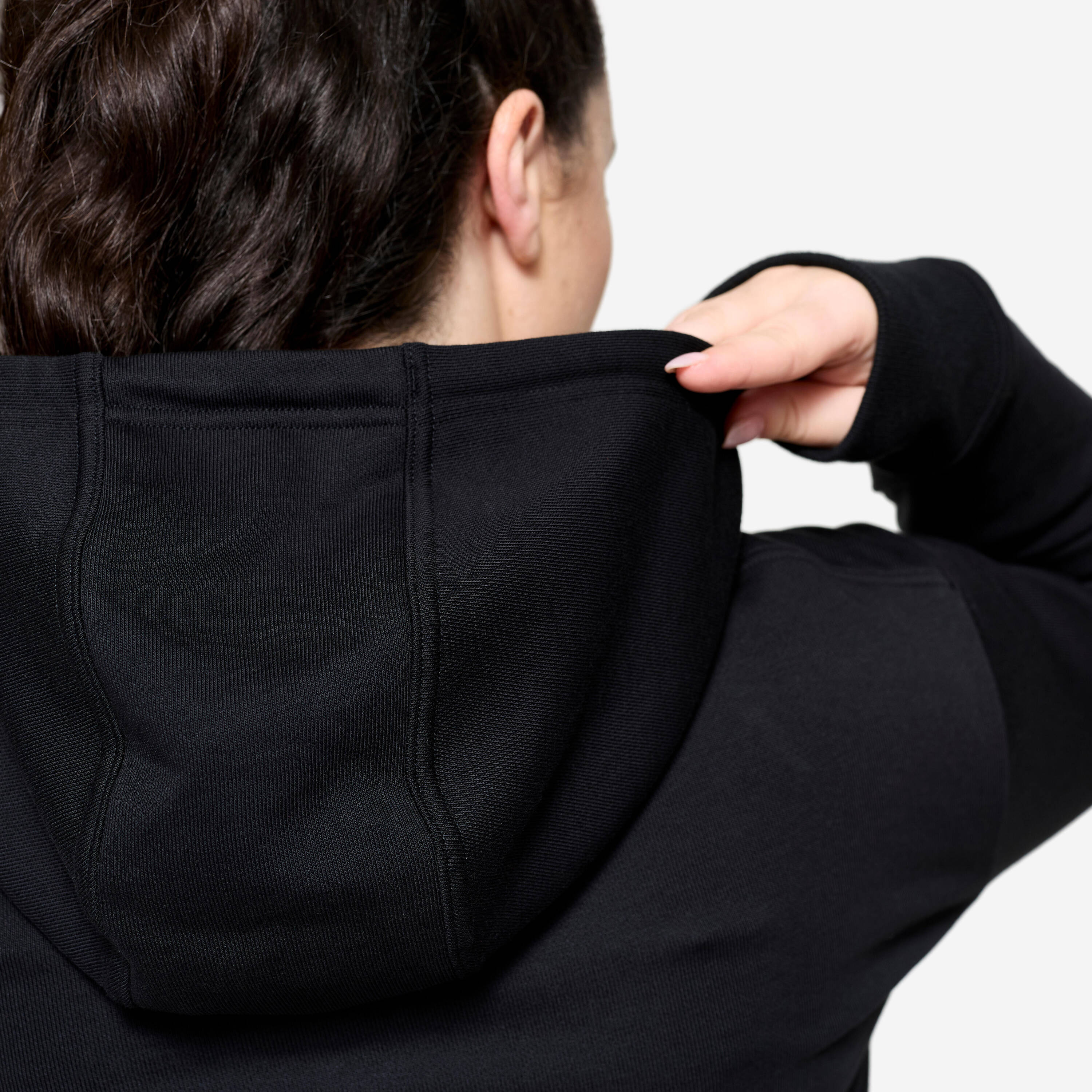 Women's Cotton Fitness Hoodie - Ultra Black -  4