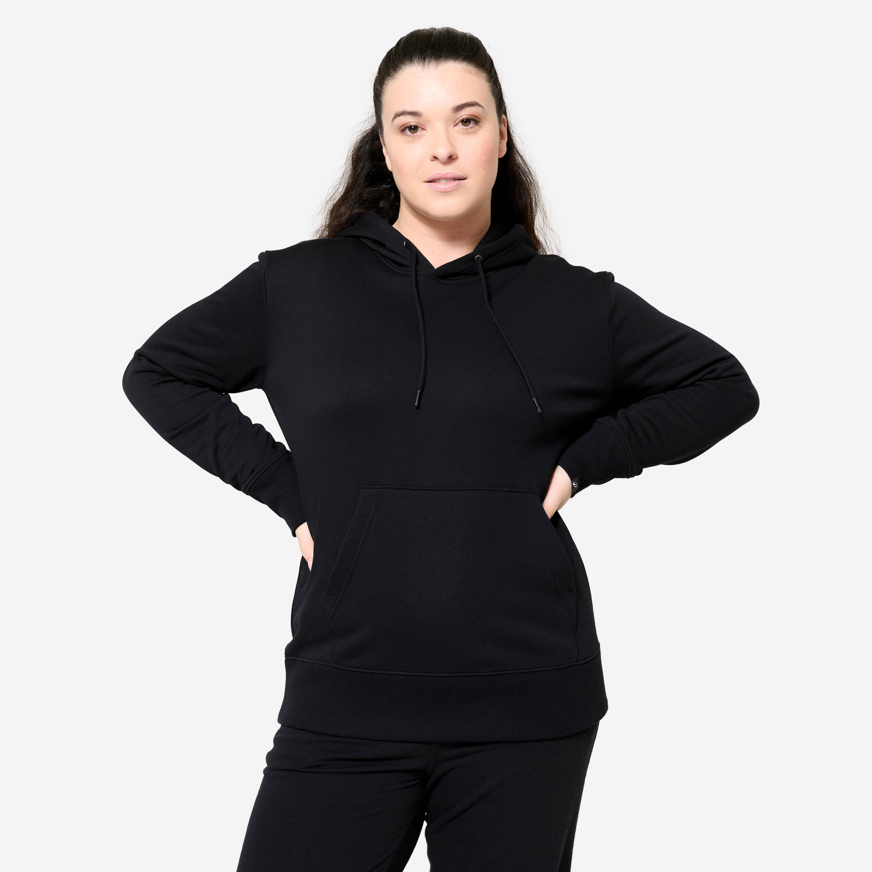 Women's Cotton Fitness Hoodie - Ultra Black -  1