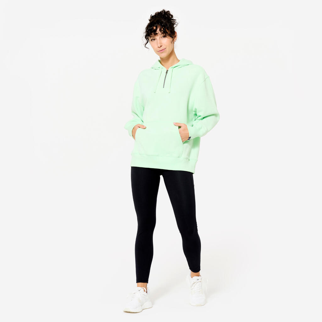 Women's oversized fitness hoodie - 520 light green