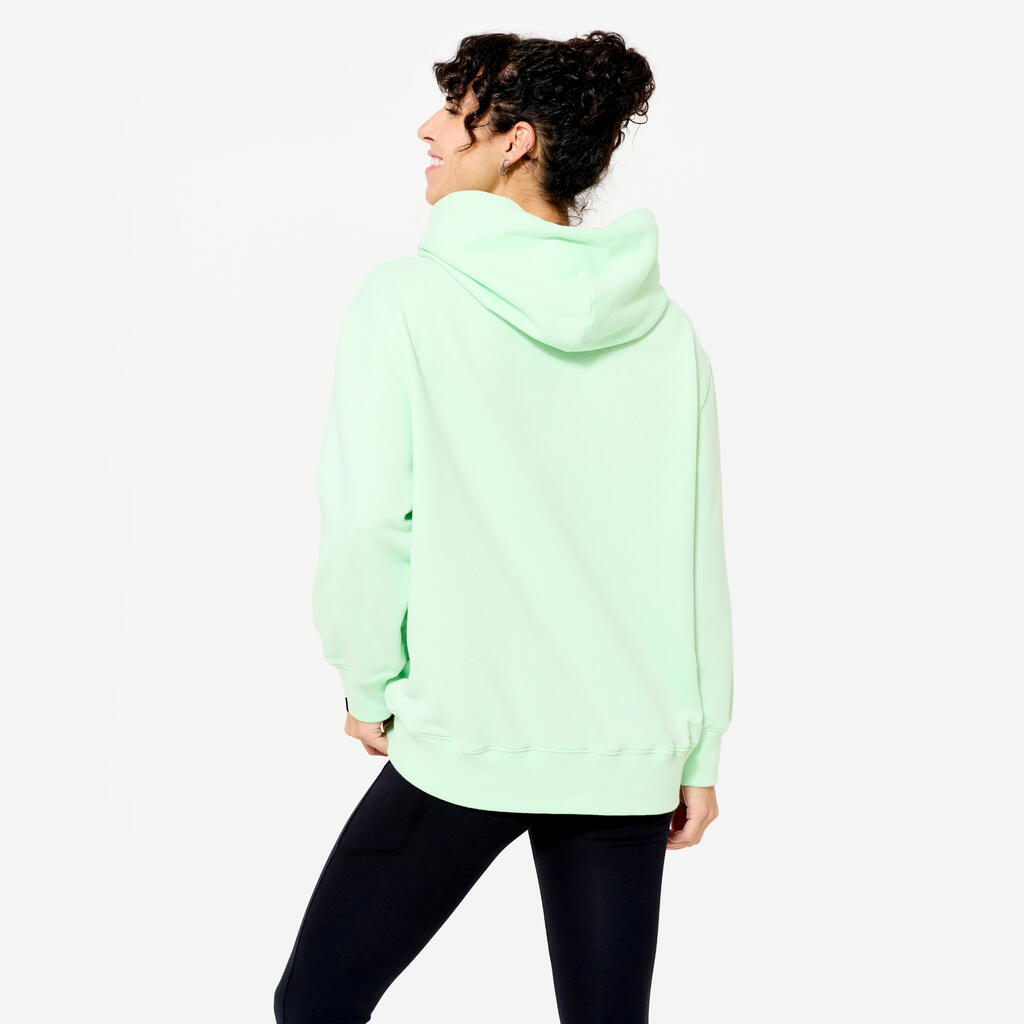 Svetlozeleni ženski duks s kapuljačom oversized 520
