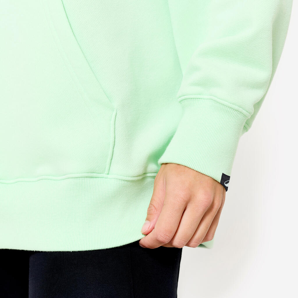 Svetlozeleni ženski duks s kapuljačom oversized 520