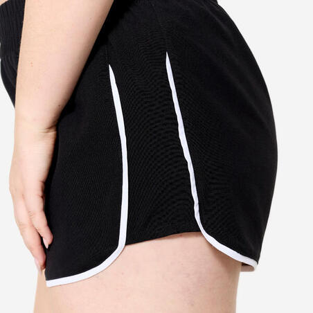 Шорти жіночі для фітнесу короткі чорні з білим оздобленням