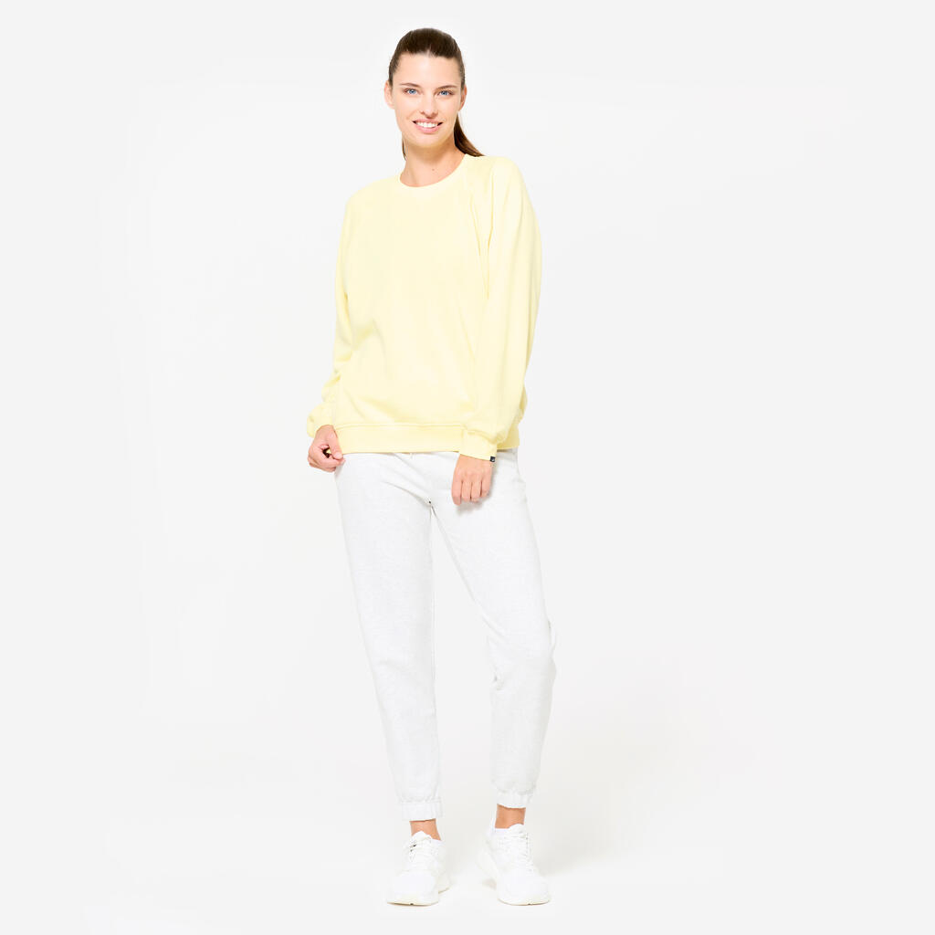 Sweat de fitness en molleton femme, lavande