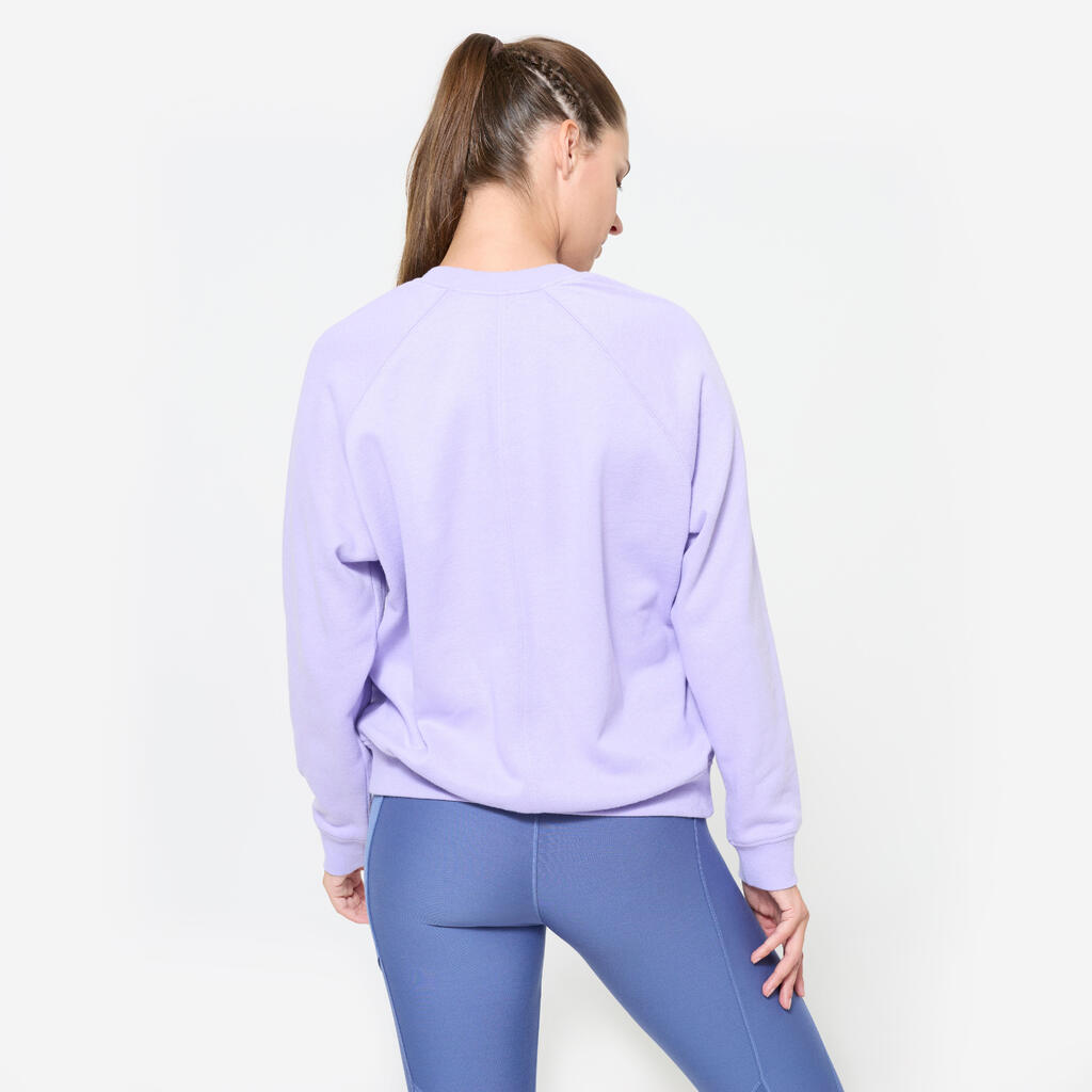 Sweat de fitness en molleton femme, lavande