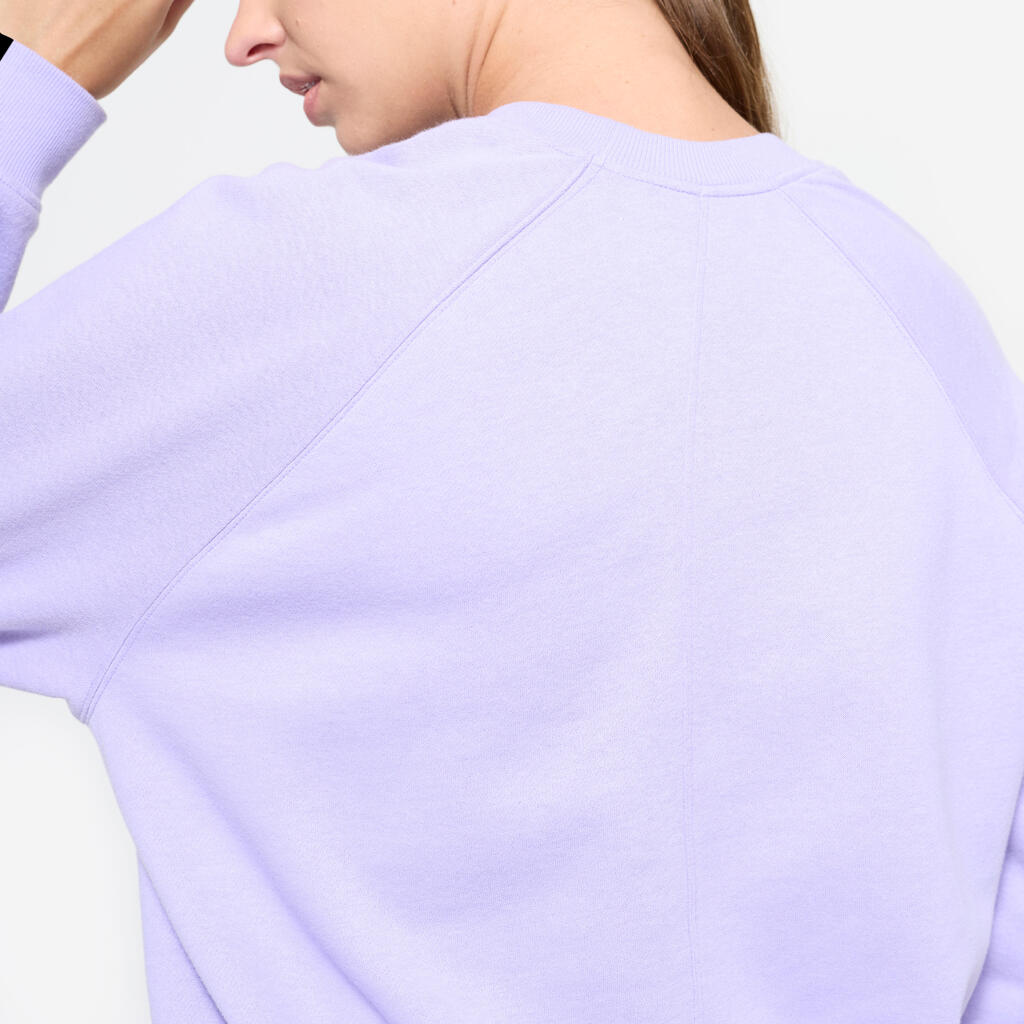 Sweat de fitness en molleton femme, lavande