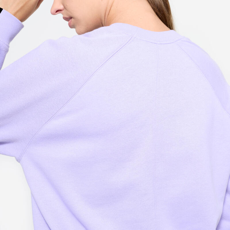 Sweat de fitness en molleton femme, lavande