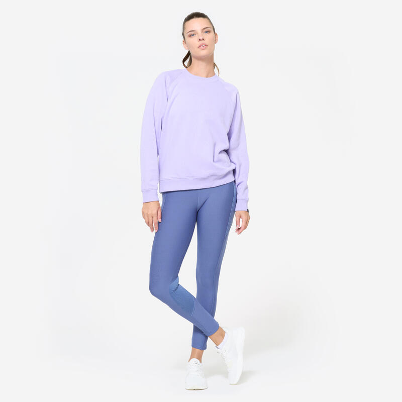 Sweat de fitness en molleton femme, lavande