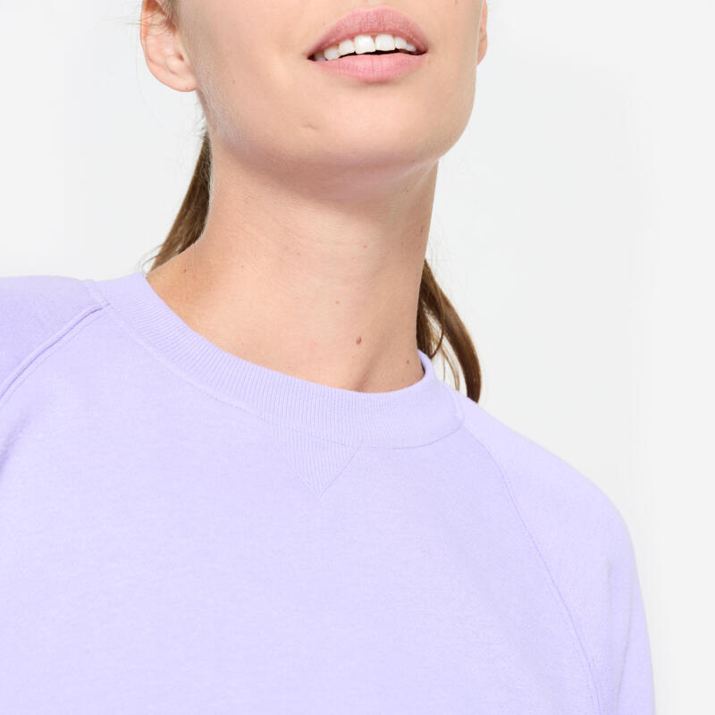 Sweat de fitness en molleton femme, lavande