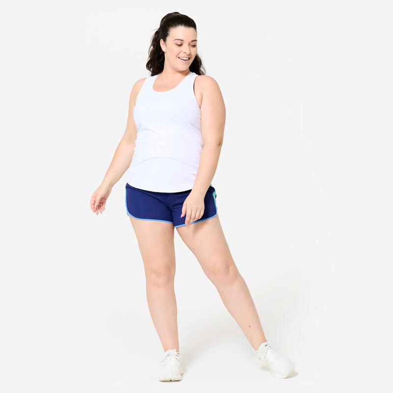 Pantalon scurt lejer cu imprimeu Fitness Albastru Damă