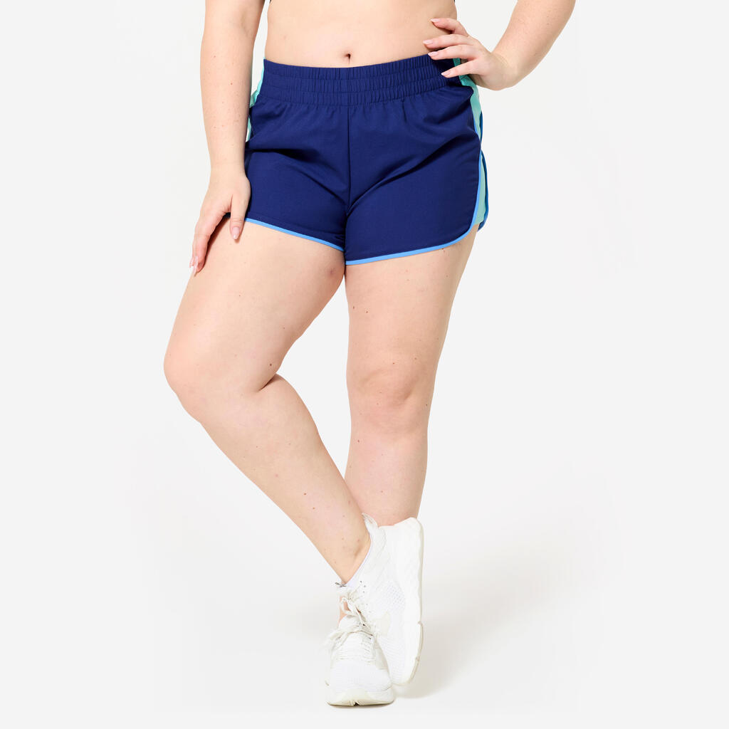 Lightweight Short Fitness Shorts - Black Leopard Print/Black Stripe