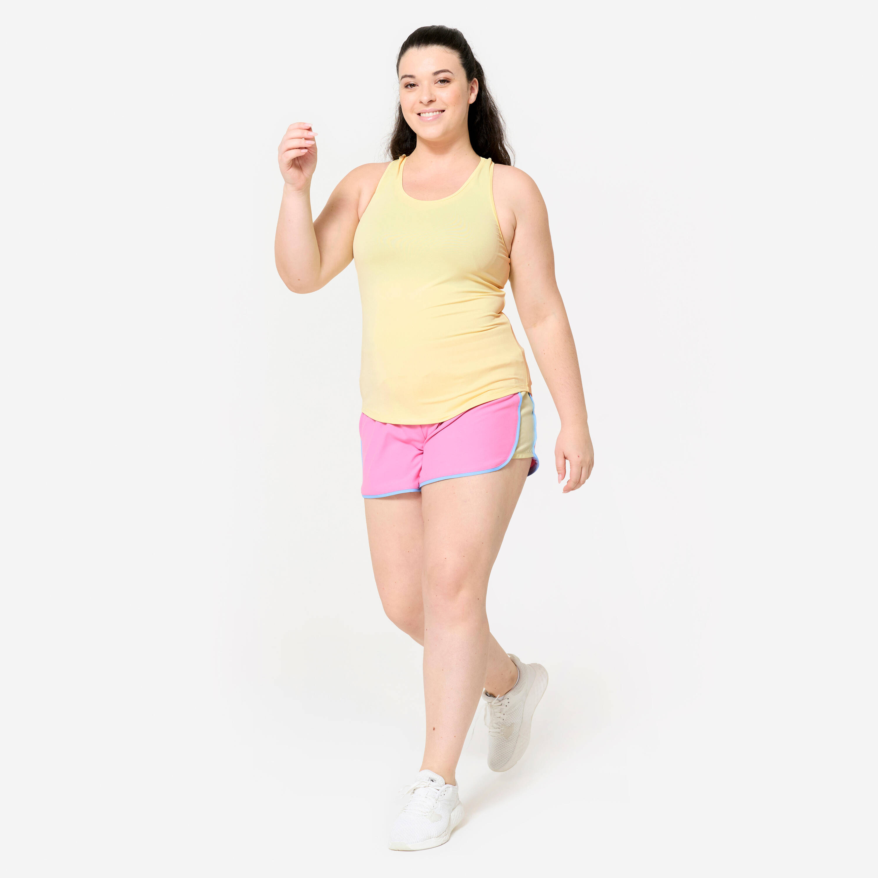 Fitness Short Light Shorts - Pink/Yellow Stripe -  2