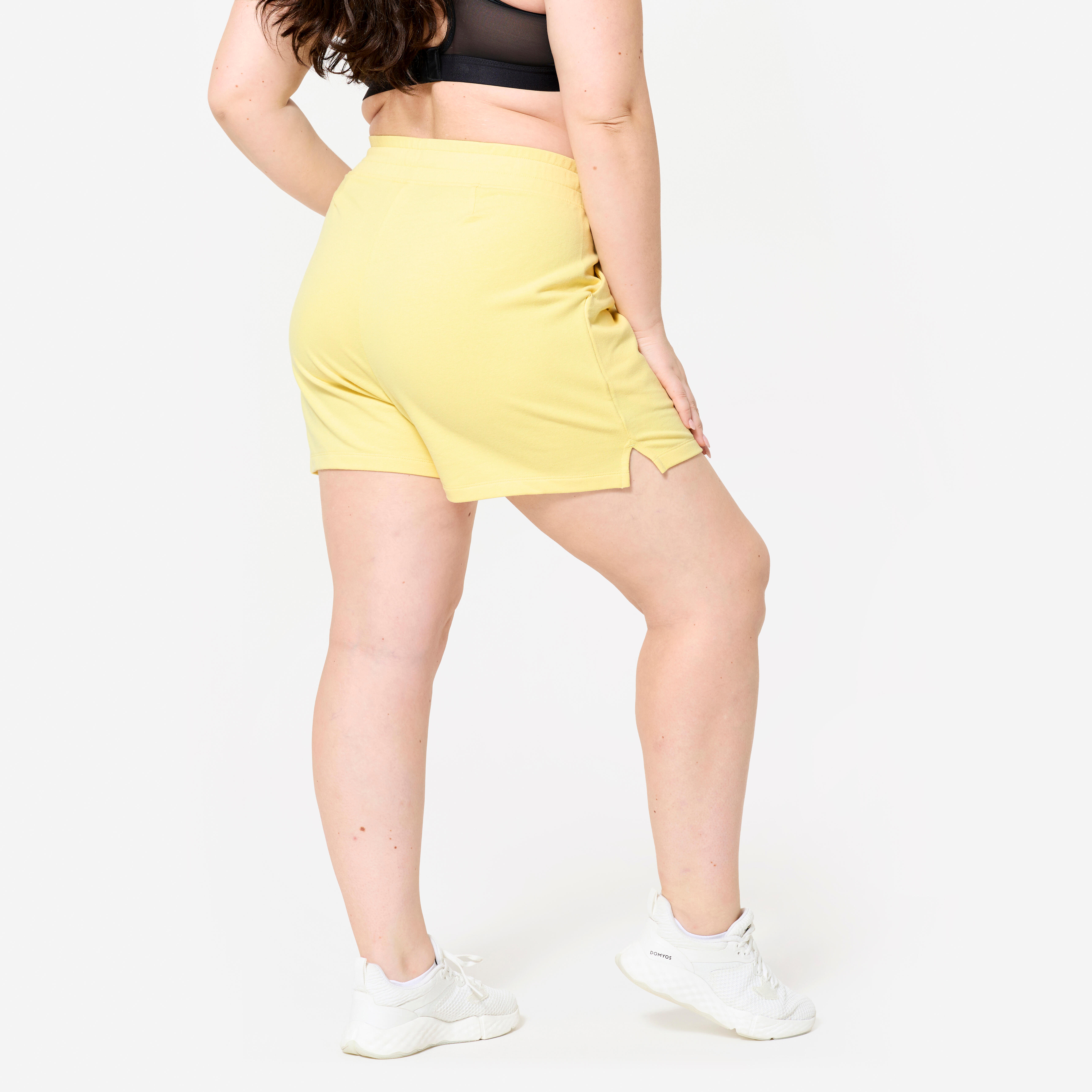 Women's High-Waisted Cotton Shorts, 520 - DOMYOS