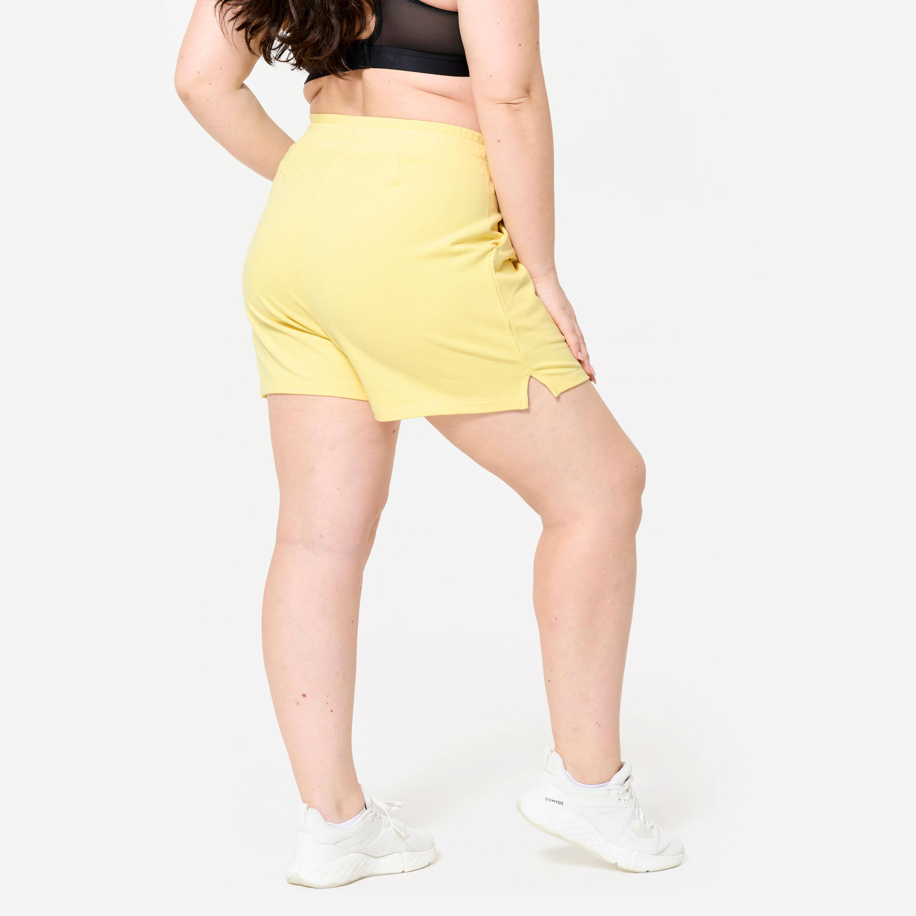 Women's Fitness Shorts with Pocket 520 - Pale Yellow -  4
