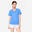 T-shirt Decote em V Fitness de algodão Mulher Azul