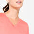 Women's V-Neck Cotton Fitness T-Shirt 500 - Pomelo Pink