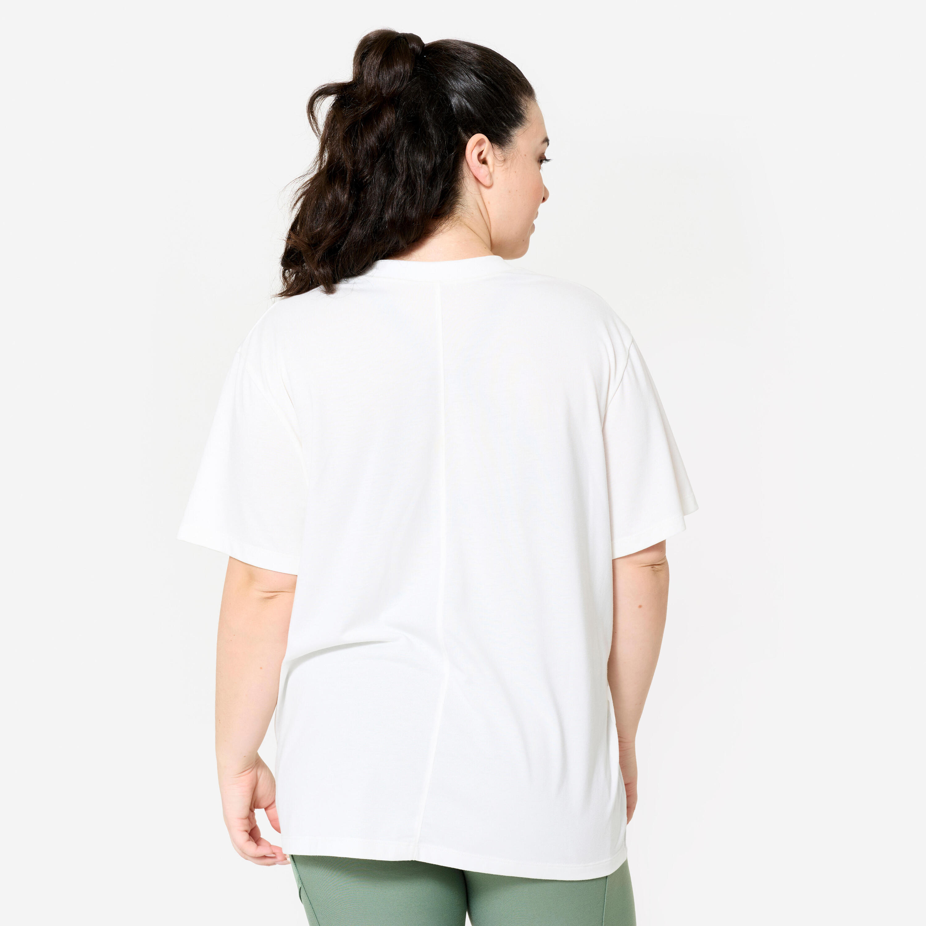 Oversized T-shirt voor dames katoen wit 4/8